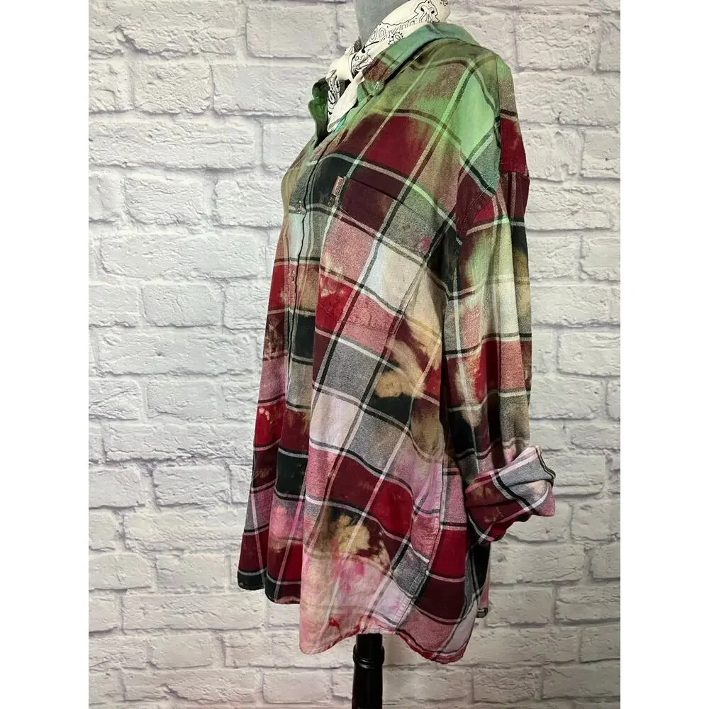Reworked/upcycled flannel shirt - Picture 4 of 7